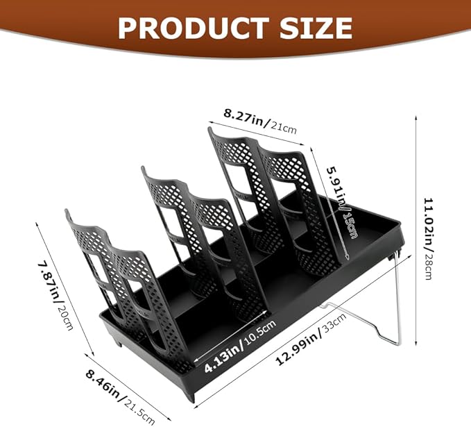 Paper Cup and Lid Holder, Coffee Cup Holder Organizer, 6-Slot Disposable Cups Dispenser with Stand for Coffee Stations, Kitchens, Bars, Restaurants, Lounges(Color:Black)