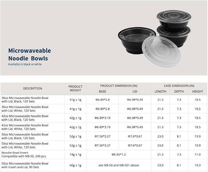 TIYA Food Containers - 50 oz Bulk 120 Pack with Lids - Plastic Bowl To-Go Containers - Reusable, Microwavable, Dishwasher Safe - Leak-Resistant for Soups & Meal Prep - BPA-Free