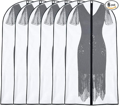 Garment Bags for Hanging Clothes 24'' x 48'' (Set of 6) Suit Covers for Closet Garment Bag Suit Cover for Suits Jacket Dresses Clothes Storage [Upgraded Version]