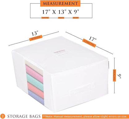 Velvessa Cashmere Sweater Storage Bags | PACK OF 2 |Breathable & Washable Sweater Storage Bags | Suitable Clothes Organizer For Sweaters, Merino Wool, Scarves and more