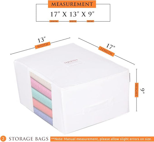 Velvessa Cashmere Sweater Storage Bags | PACK OF 2 |Breathable & Washable Sweater Storage Bags | Suitable Clothes Organizer For Sweaters, Merino Wool, Scarves and more