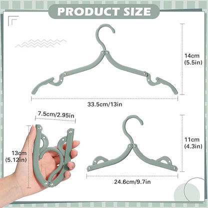 12 Pcs Travel Hangers Cruise Ship Essentials Foldable Portable Plastic Vacation Hangers Non Slip Clothes Drying Rack Travel Accessories for Dormitory School Hotel Laundry (Classic Color)