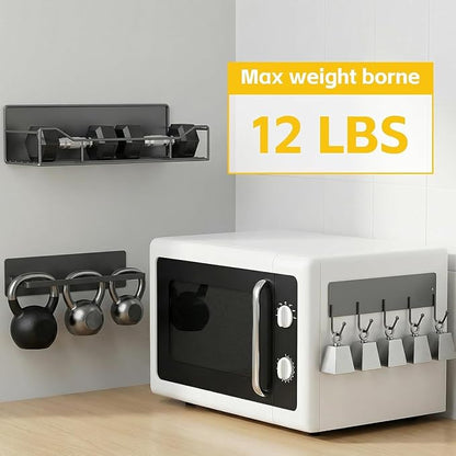 5 Pack Magnetic Shelves for Washing Machine & Refrigerator, Heavy-Duty Metal Magnetic Laundry Organizer with Hooks, Space-Saving Storage Baskets for Laundry Room, Kitchen & Closet (Grey)