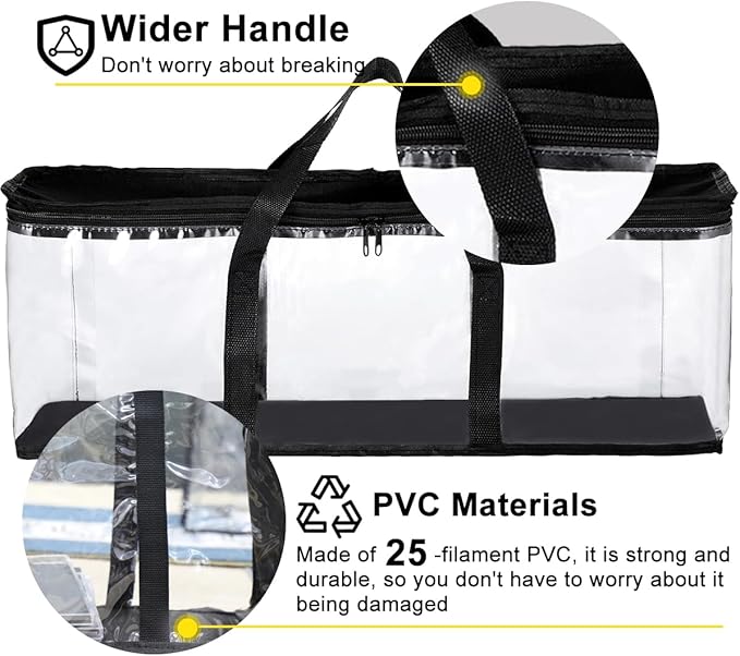 CD DVD Storage Bags 2-Pack, Clear Blu-ray Case Holder with Zipper & Handles | Holds 56 Blu-ray, 40 DVD, 96 CD Cases per Bag | Media & Video Game Storage Organizer for Movies