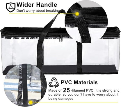 CD DVD Storage Bags 2-Pack, Clear Blu-ray Case Holder with Zipper & Handles | Holds 56 Blu-ray, 40 DVD, 96 CD Cases per Bag | Media & Video Game Storage Organizer for Movies