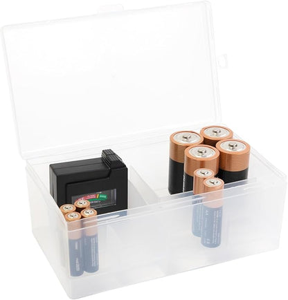 Dial Industries Battery Storage Organizer Case, 12 AAA, 12 AA, 6 C, 4 D with Tester
