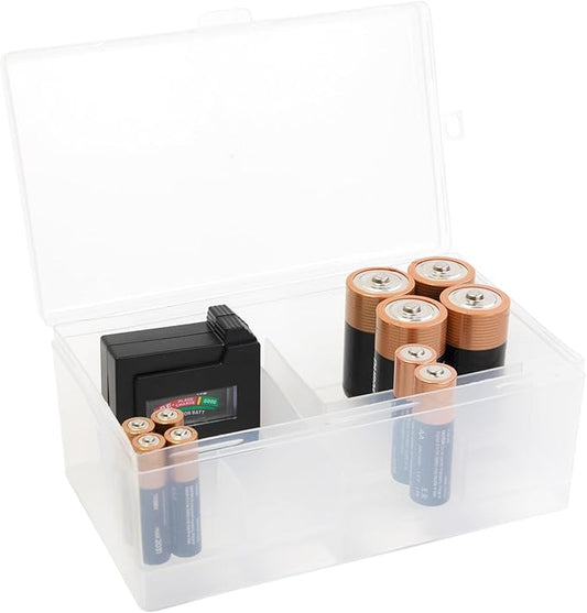 Dial Industries Battery Storage Organizer Case, 12 AAA, 12 AA, 6 C, 4 D with Tester