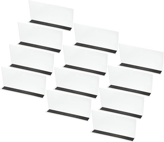 PATIKIL 12 Pack Shelf Dividers for Closet Organization, 9.8x1.57x4.7 Acrylic Magnetic Closets Separator Kitchen Cabinet Shelves Under Bed Blocker for Bedroom Kitchen Office, Clear