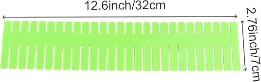 ZOENHOU 60 PCS Green Drawer Dividers, 12.6 x 2.8 Inch Adjustable Premium Plastic Drawer Divider Organizers for Makeup Drawers Desktop Kitchen drawer Organizers and Storage