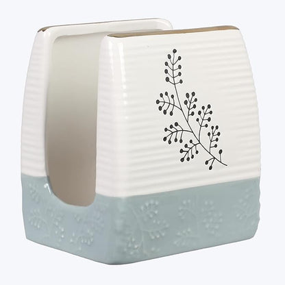 Young's Inc Ceramic White Winter Sponge Holder w/Sponge