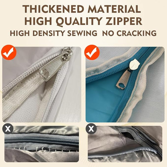 Posurry Space saver bag,for quilts, duvets or other fluffy clothing.Measures 21" L x 16.5" W x 11.2" H when unfolded and 21" L x 16.5" W x 4.8" H when compressed.Pink