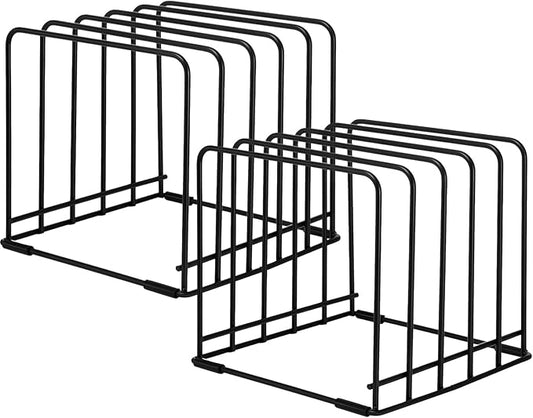 2 PCS 5-Tier Cutting Board Holders, Metal Kitchen Cabinet Organizers, Countertop or Pantry Storage Rack for Cutting Boards, Bakeware, Trays, Thin Pots, Cookbooks