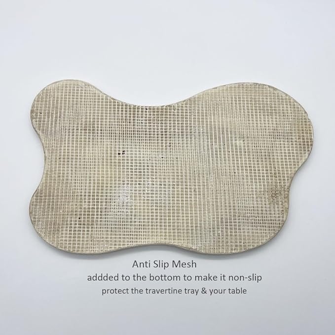 Cloud Shape 100% Natural Travertine Tray Luxury Travertine Vanity Organizer for Bathroom Kitchen Counter, Decorative Tray for Dresser Home Décor, 13.3x8.3x0.7 inches