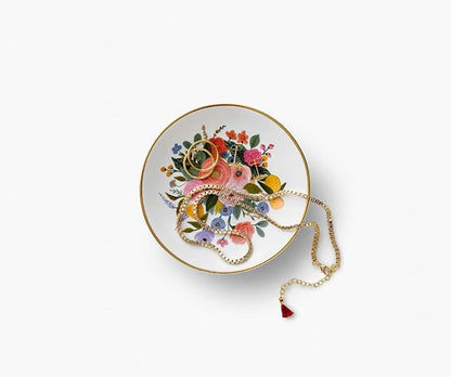 RIFLE PAPER CO. Garden Party Bouquet Ring Dish, Protect Your Trinkets and Jewelry, Minimize Loss, Organize Desk, Small Item Security, Keep Valuables Safe and Visible, Cute and Fashionable
