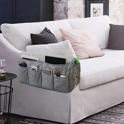 Benuomi Sofa Armrest Organizer, Remote Control Holder, Waterproof Armchair Caddy with 14 Pockets for TV Remotes
