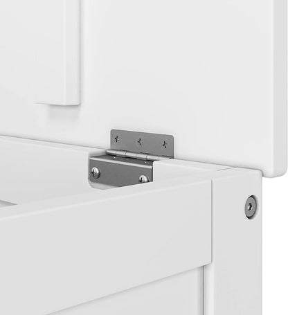 Child Craft Harmony 33” Wood Toy Box, Large Toy Chest Storage Organizer, Soft Close Safety Hinges, Ventilation Hole, 6 Cubic Ft Capacity, Kids Playroom Nursery Bedroom Storage Chest (Matte White)
