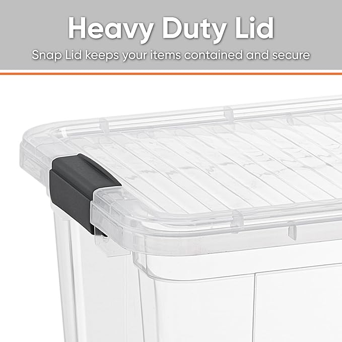 Superio Clear Storage Boxes with Lids, 11 Quart Plastic Container Bins for Organizing, Stackable Crates, BPA Free, Non Toxic, Odor Free, Organizers for Home, Office and Dorm, 8 Pack