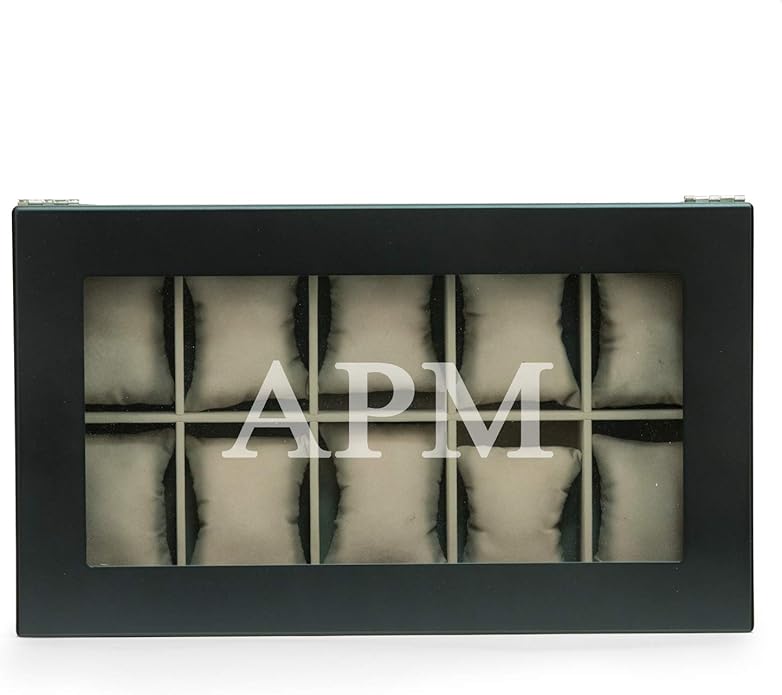 Bey-Berk Custom Personalized Watch Box Organizer - 20 Slot Luxury Solid Wood Designer Display, Large Watch Slots