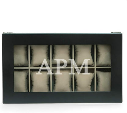 Bey-Berk Custom Personalized Watch Box Organizer - 20 Slot Luxury Solid Wood Designer Display, Large Watch Slots