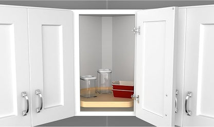 Rev-A-Shelf Single D Shape 22" Lazy Susan Organizer for Upper Corner Wall Kitchen Cabinets, Turntable Storage w/ Swivel Bearing, Wood, 4WLS201-22-BS52