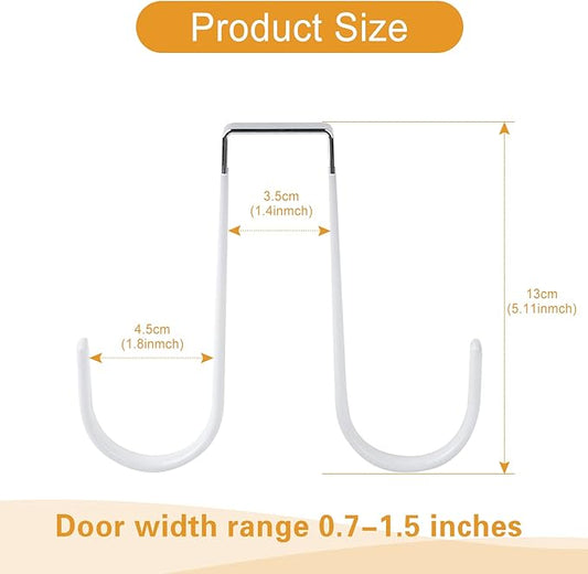 Manesi Double Sided Over The Door Hooks for Clothes. Over The Door Hanger Hook Set of Four. Towel Hanger for Bathroom, Wreath Hook, Coat Rack Hat Organizer or Plant Hooks for Ceiling 4 Pack