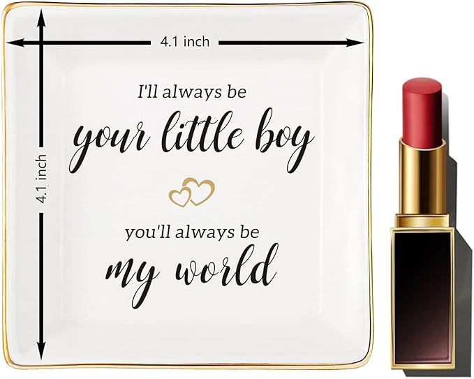 Gifts For Mom From Son,Ceramic Ring Dish Trinket Tray I Will Always Be Your Little Boy,I Love You,Your Son.Appreciate Mother Gifts for Mother's DAY Birthday Christmas Thanksgiving Valentine’s Day