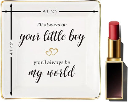 Gifts For Mom From Son,Ceramic Ring Dish Trinket Tray I Will Always Be Your Little Boy,I Love You,Your Son.Appreciate Mother Gifts for Mother's DAY Birthday Christmas Thanksgiving Valentine’s Day