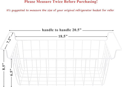 Chest Freezer Baskets 20.5 Inch, Chest Freezer Organizer Bins Metal Wire Storage Baskets with Hanging Handles for Deep Freezer, Set of 2