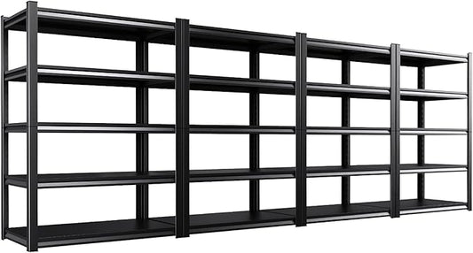 Set of 4 All Metal Garage Shelving-2050 lbs 5 Tier Storage Shelves,Adjustable Heavy Duty Metal Shelving Unit and Storage Large Rack,Utility Steel Shelf for Warehouse Industrial Pantry 71"x46"x20"