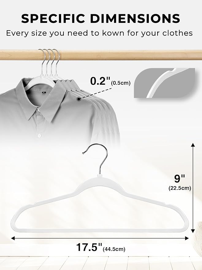 SMARTOR 100 Pack Non-Velvet Plastic Hangers for Clothes - Heavy Duty Coat Hanger - Space-Saving Clothes Hanger with Chrome Swivel Hook, Durable Non-Flocked - Ivory