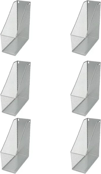 YBM HOME Mesh Steel Deluxe Magazine Rack, Extra Wide, Magazine File Holder 2258-6 (6, Silver)