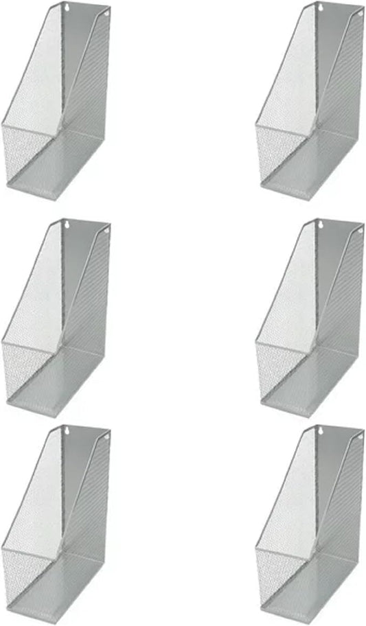 YBM HOME Mesh Steel Deluxe Magazine Rack, Extra Wide, Magazine File Holder 2258-6 (6, Silver)