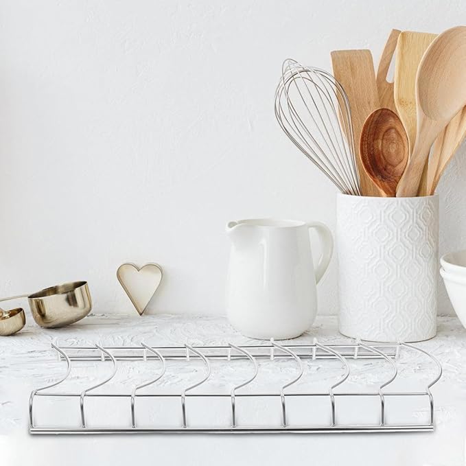 PRETYZOOM Single Layer Kitchen Dishes Drying Rack, 8 Capacity Kitchen Counter Dishrack for Accommodating Dishes, Space Saving Organizer Rack