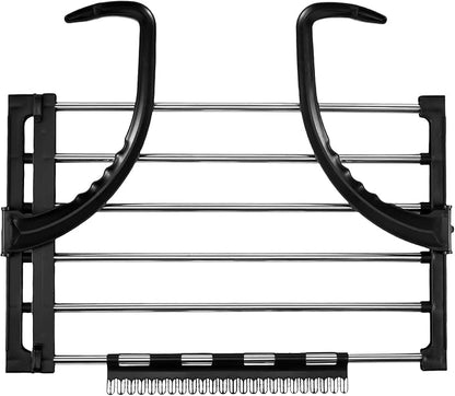 Portable Clothes Drying Rack for Balcony,Foldable Railings Windowsill, Retractable Radiator Clothes Airer,29"x13" Folding Towel Rack Indoor Outdoor Travel Laundry Rack with Clips (A-35"x13")