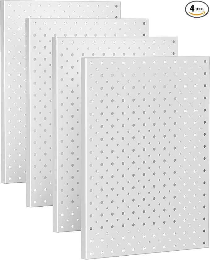 Ultrawall Metal Pegboard Panels, Pegboard Wall Organizer, Peg Boards for Wall, Garage Tool Storage Organization, 12"X16", 4pcs, Gray