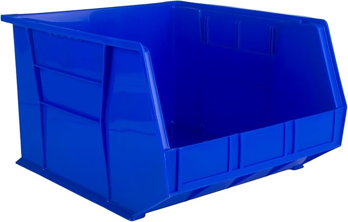 Hudson Exchange 18" x 16.5" x 11" Plastic Stackable Storage Bin and Hanging Container, Blue