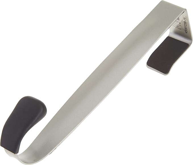 Umbra Schnook Heavy Duty Over The Door Hook for Coats, Robes, Towels, Clothes, Hats, Bags, Easy to Install and Damage Free, Space Saving Bathroom Hook, Nickel/Black