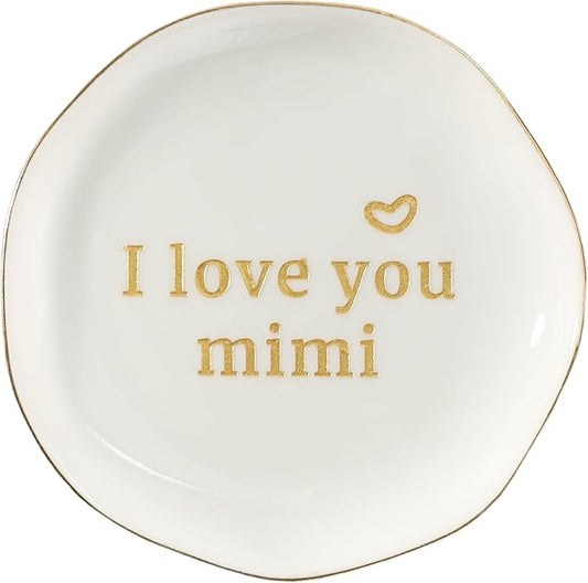 HOME SMILE Mimi Gifts for Grandma Mother's Day-I love You Mimi Ring Dish-Mimi Gifts for Grandma Nana Birthday Christmas Valentine's,Gift for Mimi from Grandkids Grandchildren