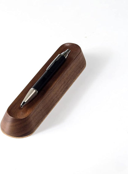 Wooden Desk Organizer Pen Tray, Solid Wood Desktop Pen Holder, Minimalist Office Desk Storage