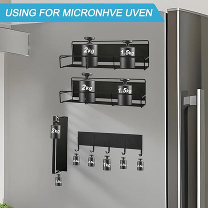 4 PCS Magnetic Shelves for Washing Machine Magnetic Washing Machine Shelf Magnetic Laundry Organizer Magnetic Hanger Holder for Laundry Room（Black）