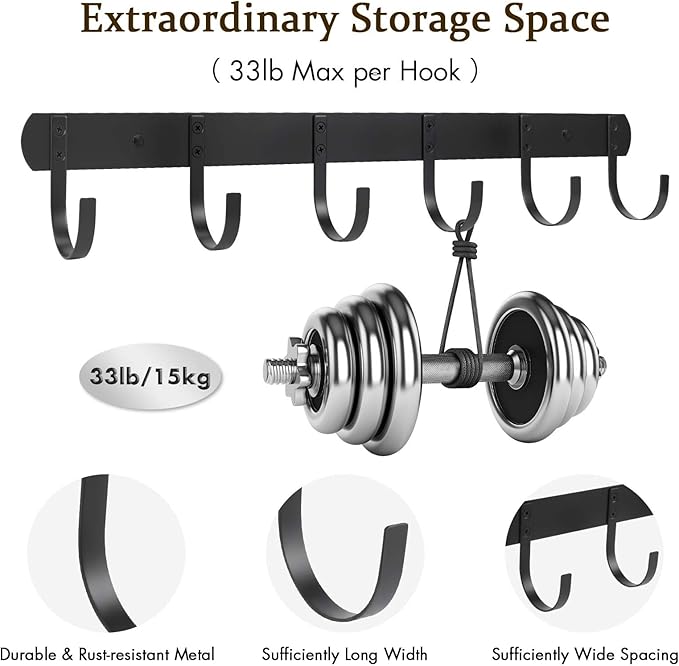 Adjustable Over The Door Hooks, Premium Metal Wall Mounted for Hanging, Heavy Duty Door Coat Hangers and Towel Door Hangers, Cubicle Hook fits 1 3/8" to 3 1/2" Longer Panels for Garage, Black, 6 Hooks