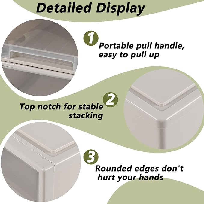 Yesdate 18 Qt. Plastic Desktop Organizer with Clear Drawers, 4-Pack, Stacking Drawers Unit for Closet, Office, Bathroom