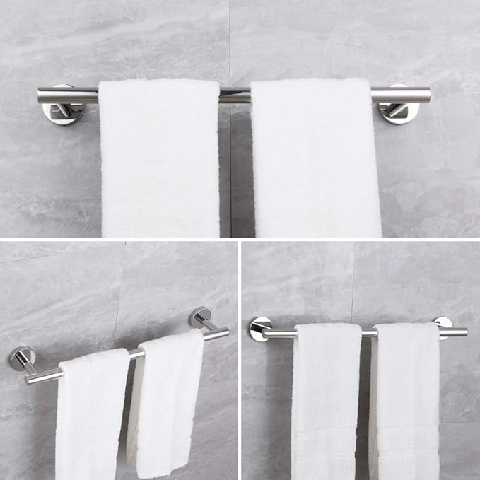 SUS 304 Stainless Steel Towel Bar 18-Inch Towel Rack Wall Mounted Towel Rail Towel Rod for Bathroom Modern Style Polished Finish