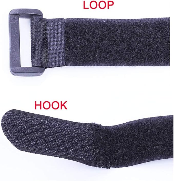 Fastening Hook and Loop Cable Straps,10Pack Black Self-Adhesive Cable Ties,Nylon Securing Straps with Buckles,Adjustable and Reusable Cinch Straps for Cords Organized and Tidy(1" x 24")