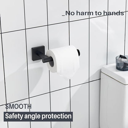 KOKOSIRI Toilet Paper Holder for Bathroom Toilet Roll Holder Hold Mega Rolls Wall Mounted, Matte Black Stainless Steel 2 Pack, B2008BK-P2