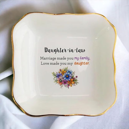 Clover89 Wedding Ring Dish Jewelry Trinket Tray for Daughter-in-lawfrom Mother of the Bride Groom-Engagement,Bridal Shower,Bachelorette Gifts for Bride form Mother-in-law