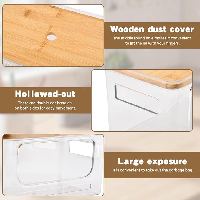 Trash Bag Dispenser Holder -Plastic Garbage Bag Pantry Organizer, Clear Large Laundry Pods Container with Lid, Stackable Under Sink Kitchen Laundry Room Organization and Storage