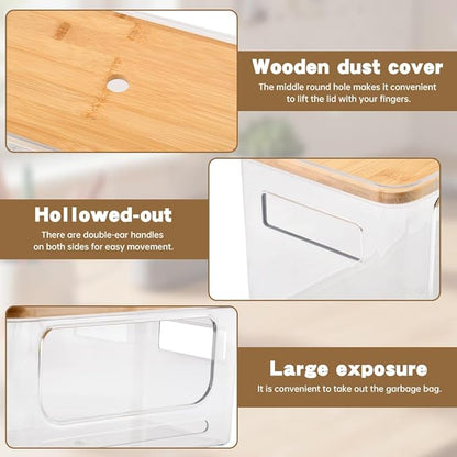 Trash Bag Dispenser Holder -Plastic Garbage Bag Pantry Organizer, Clear Large Laundry Pods Container with Lid, Stackable Under Sink Kitchen Laundry Room Organization and Storage