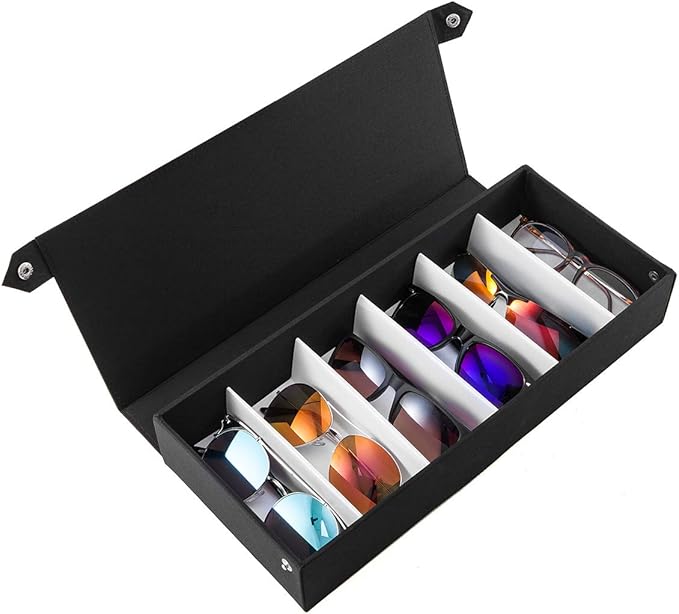 TRIUMPH VISION Sunglasses Organizer Storage Eyeglasses Holder - Multiple Glasses Case Box Eyewear Case with Lid