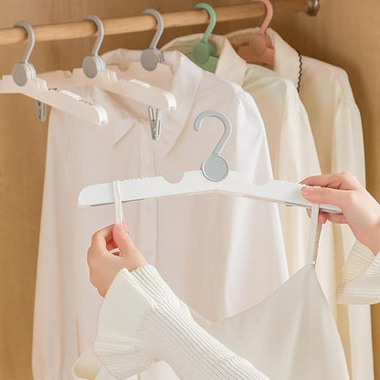Portable with Clips Folding Clothes Hangers, Cruise Ship Essentials Portable Folding Clothes Hangers,Travel Accessories Foldable Clothes Drying Rack for Travel, 2 Pieces